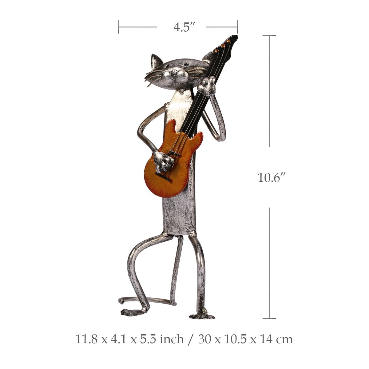 3 Mini Musician Cats Modern Sculpture - Image 9
