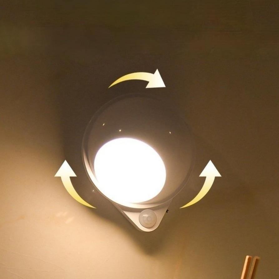 360 Rotating Water Drop Body Sensing Rechargeable Lamp - Image 0