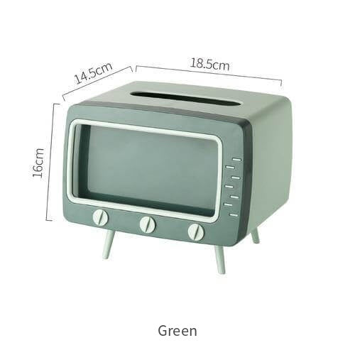 Phone Holder Tissue Box Compact Desk Organiser with Removable Stand
