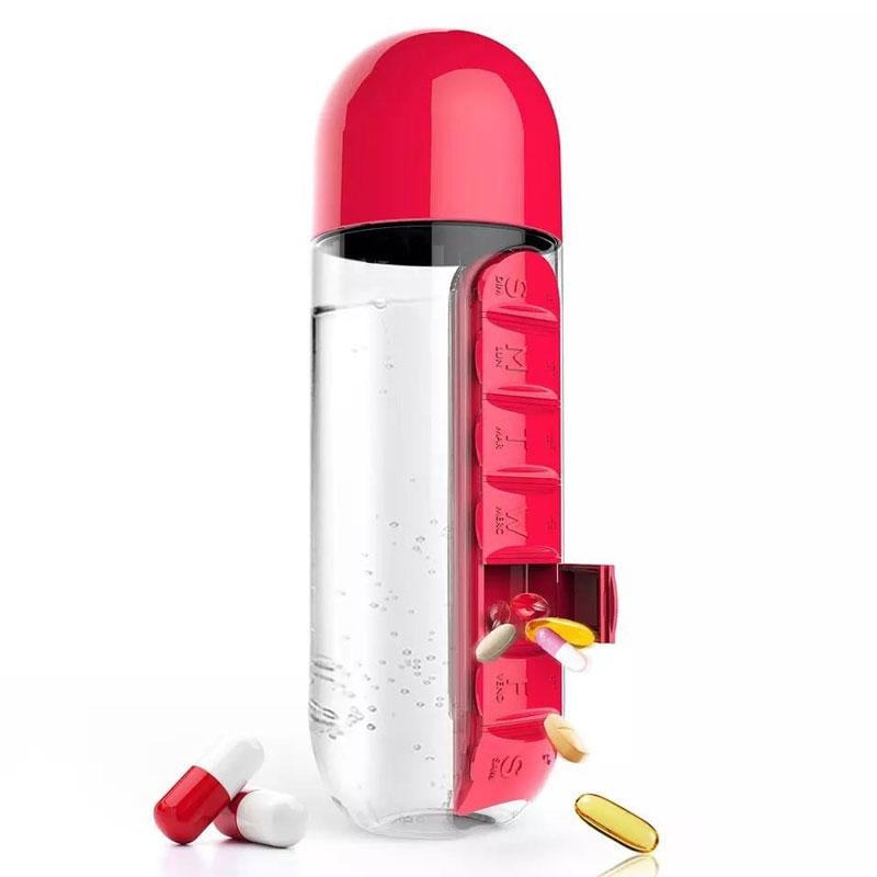 Weekly Pill Organiser Spring-Assisted Removable Day-Marked with Cup Lid 4