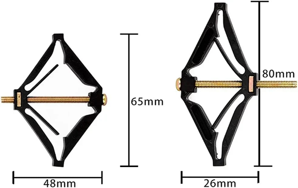 Flush Mount Box Repair Bracket Nylon 66 | Adjustable Multi-Point Support, Screw Feet | Stops Wobbling, Set of 10 with Screws 10