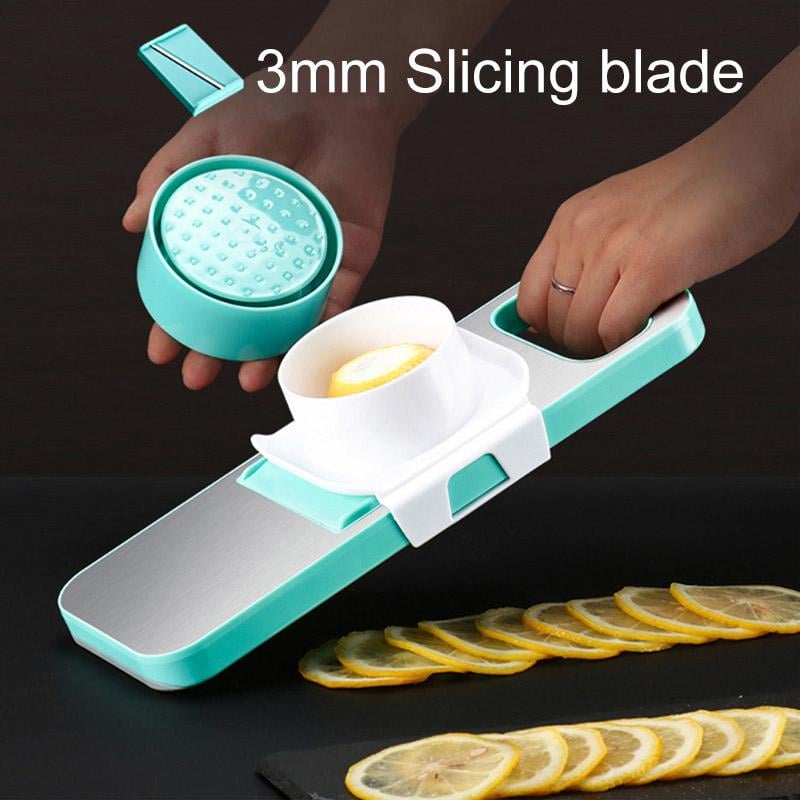 3-in-1 Vegetable Cutter Stainless Steel | 3 Interchangeable Blades & Hand Guard | Safe Slicing for Fruit & Veg 6