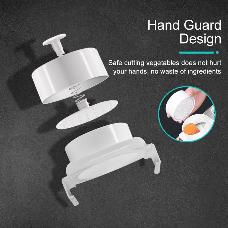 3-in-1 Vegetable Cutter Stainless Steel | 3 Interchangeable Blades & Hand Guard | Safe Slicing for Fruit & Veg 7