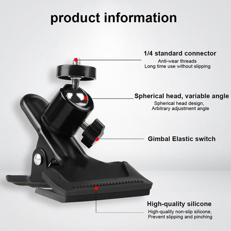 Guitar Camera Mount Clip-On 360-Degree Adjustable with Elephant Skin Grip 6