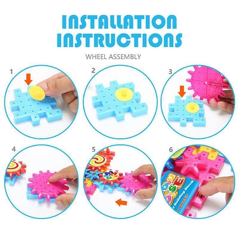 STEM Trainer Kit Interlocking Gears Blocks with Spinning Mechanism 3