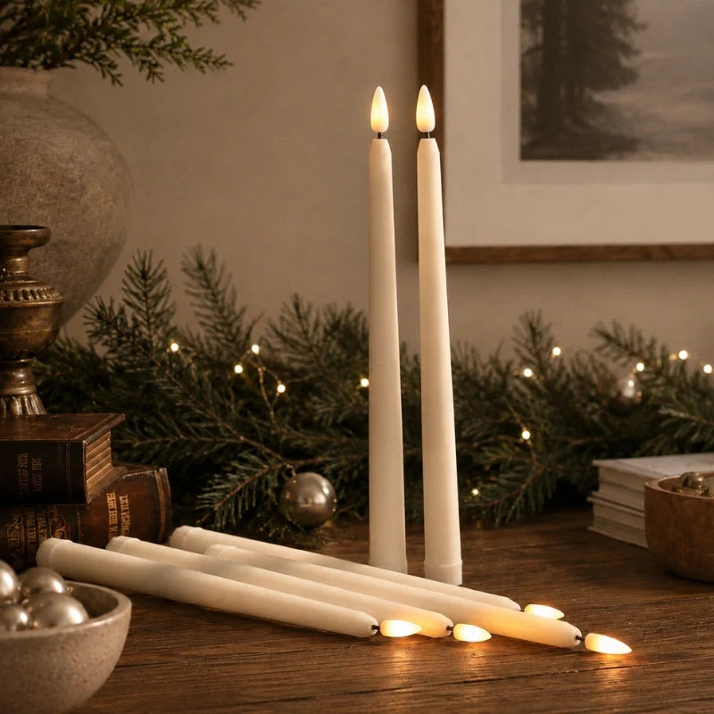 Flameless Taper Candles ABS 28 cm | Warm White LED with Remote Control | No Flame, No Wax, No Smoke, Up to 50 Hours 6