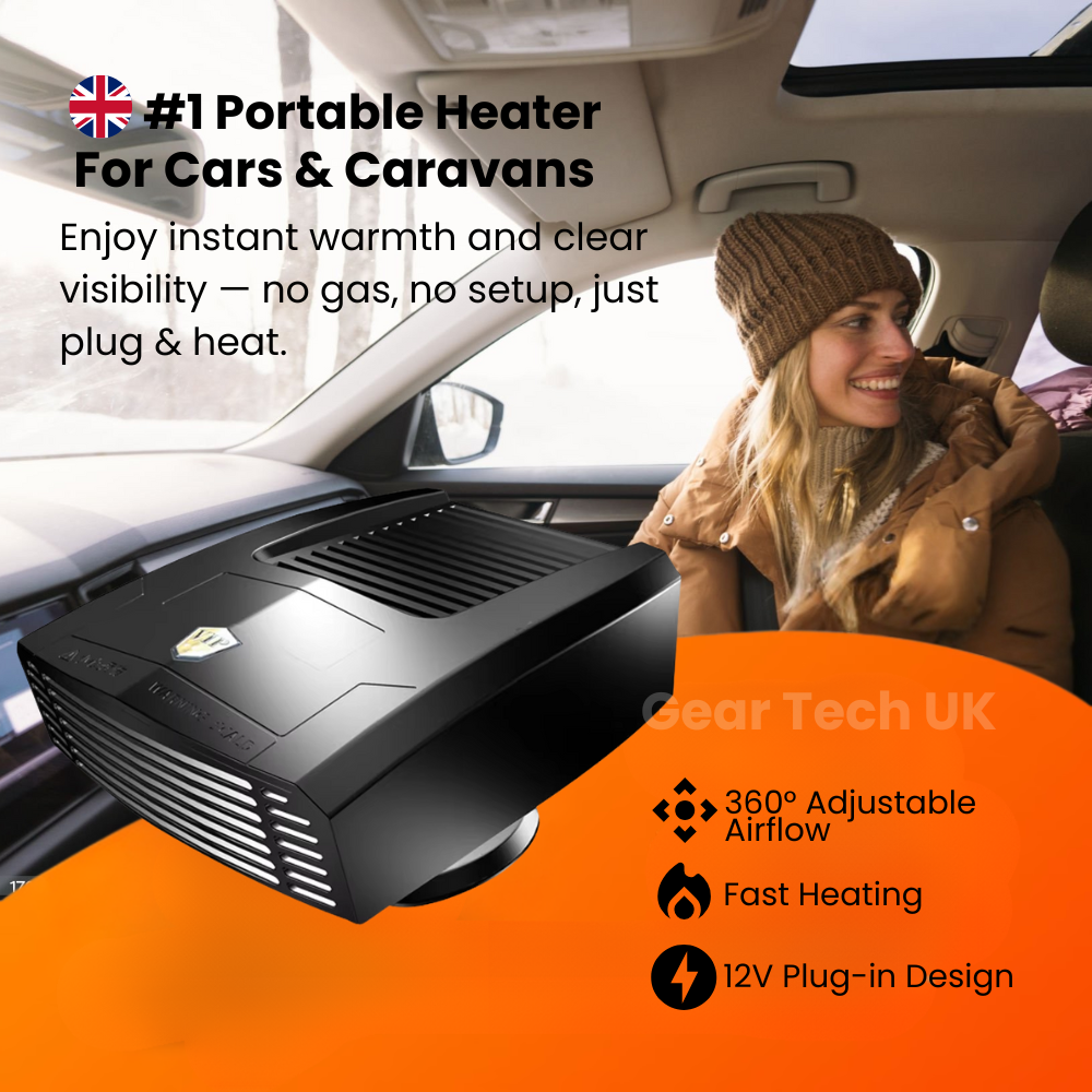 12V Car Heater and Defroster | 180W PTC Ceramic Heating | Portable Plug-In for Cars, Caravans, Campervans and Trucks