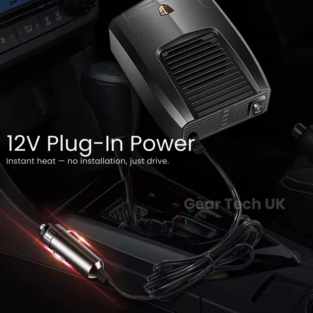 12V Car Heater and Defroster | 180W PTC Ceramic Heating | Portable Plug-In for Cars, Caravans, Campervans and Trucks