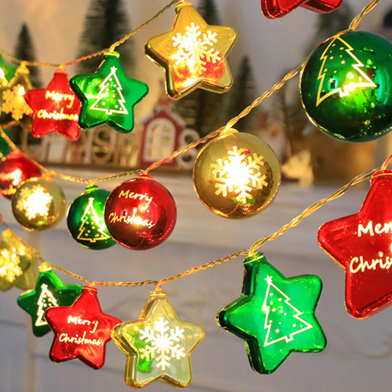 Star & Ball String Lights Christmas Decoration | 20-Light Plug-In Design, Warm White Glow | Waterproof PVC Casing 8