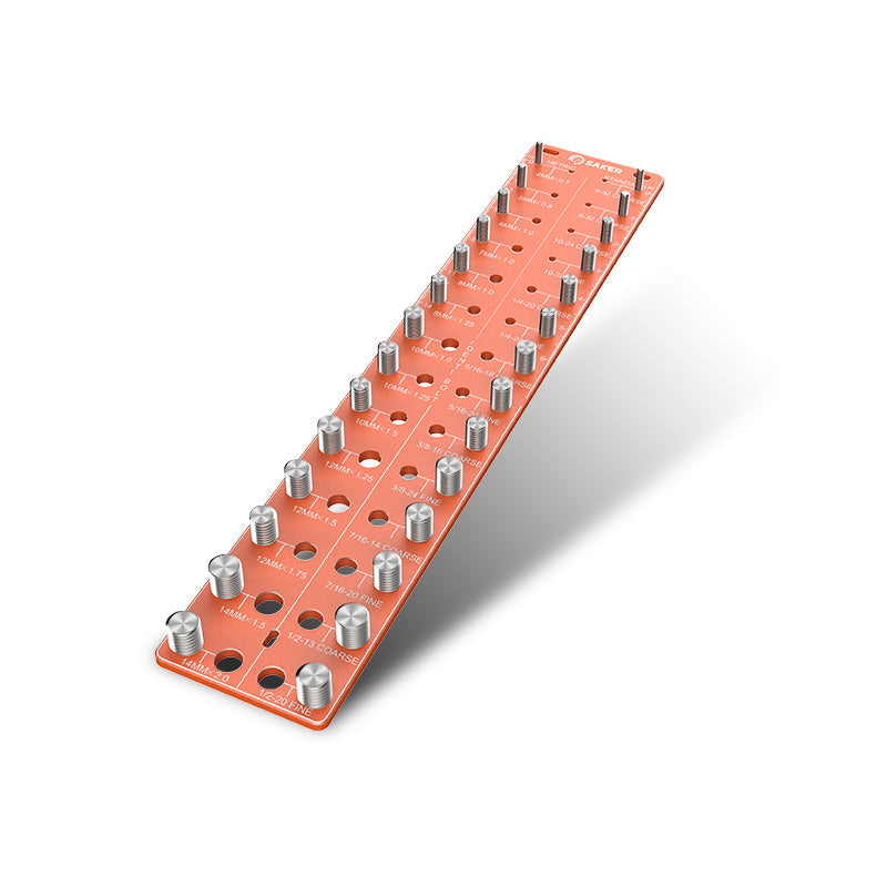 Nut and Bolt Thread Checker Gauge Aluminium | Identifies 28 Metric and Imperial Thread Sizes | Laser-Etched Dual Scale 3