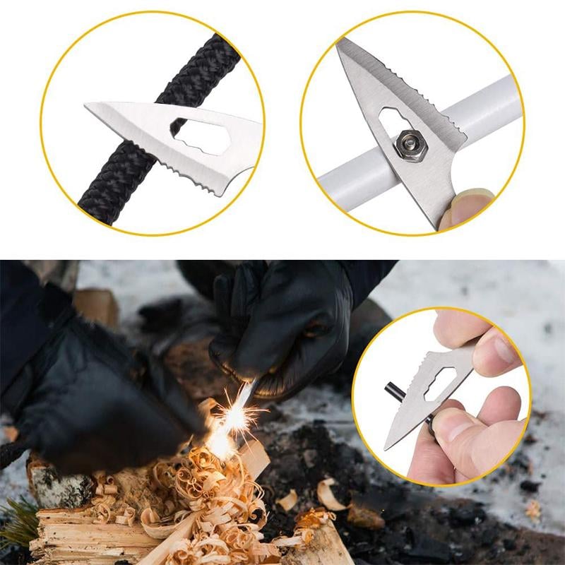 Pocket EDC Kit Compact Stainless Steel 10-in-1 with Magnifying Glass 6