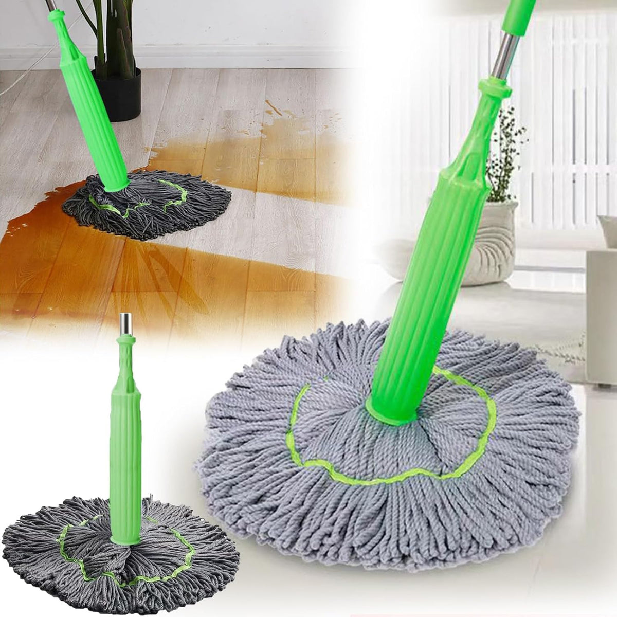2-in-1 Drying Mop | Mops and Dries Floors in One Stroke, No Wet Footprints | Suitable for Wood, Tile and Laminate