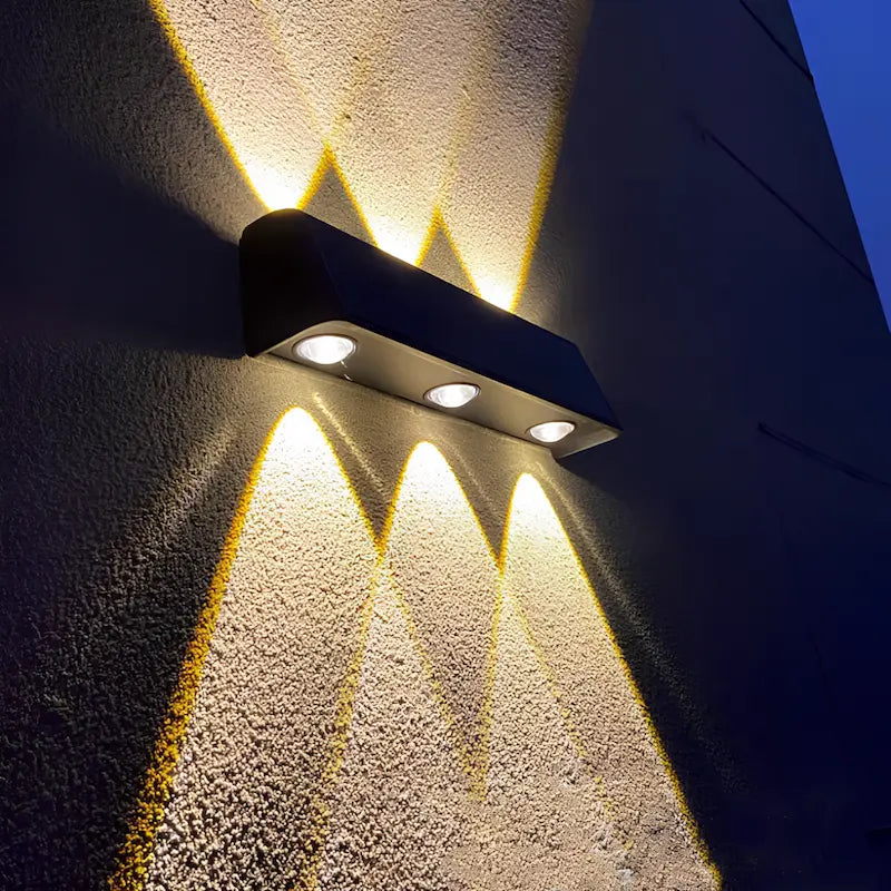 Outdoor Wall Light Solar Powered LED Waterproof with Up-Down Lighting 3