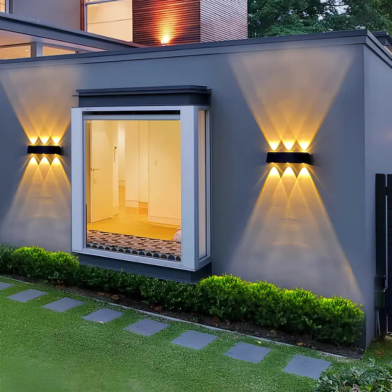 Outdoor Wall Light Solar Powered LED Waterproof with Up-Down Lighting 2