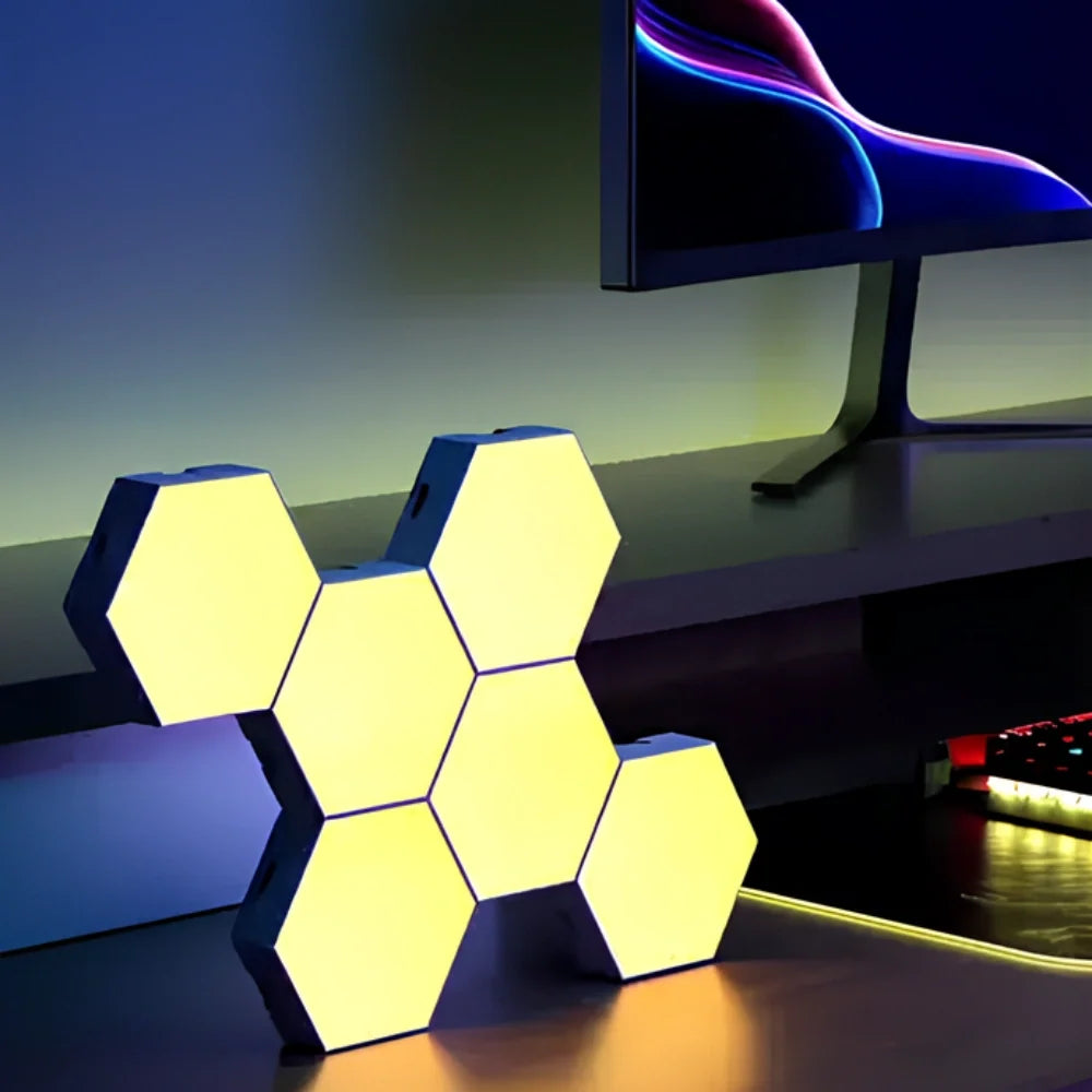 Decorative Lighting Hexagon Panels LED App Controlled with Music Sync 8