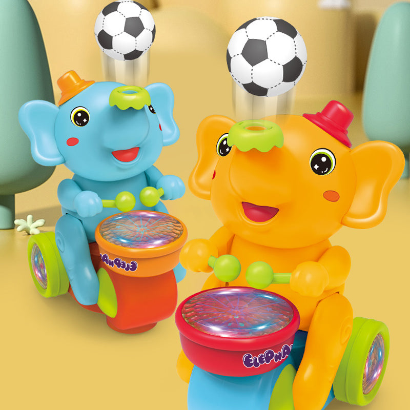 Musical Light-Up Elephant Toy | Drumming Action & Automatic Obstacle Avoidance | Battery-Powered Crawling Toy for Toddlers 1