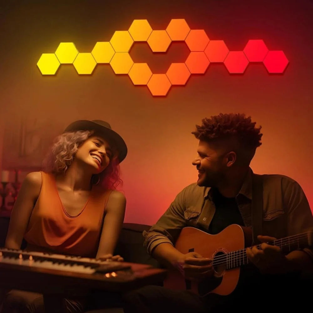 Decorative Lighting Hexagon Panels LED App Controlled with Music Sync 3