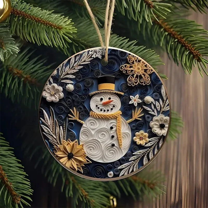 3D Christmas Ornament Acrylic | 3D Effect Pattern Design | Lightweight Festive Tree and Table Decoration for Holiday Décor 2