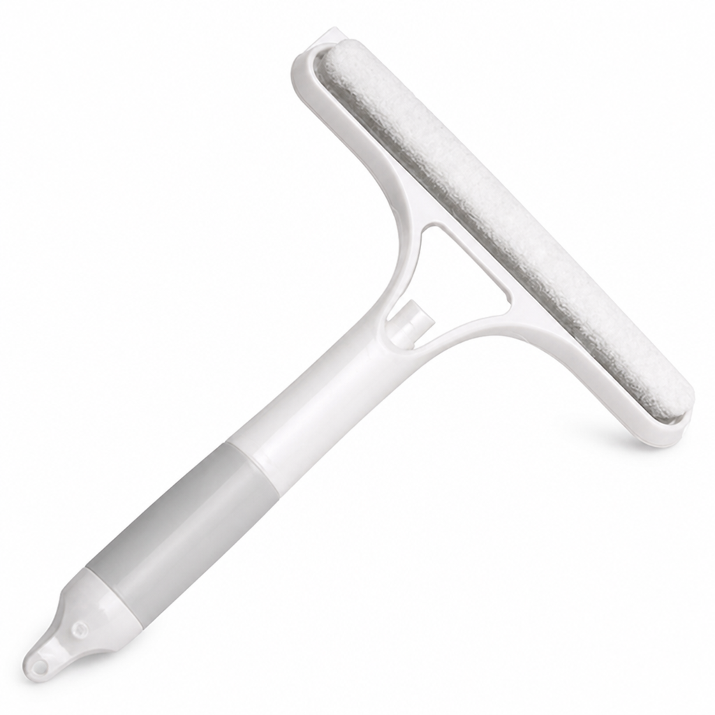 3-in-1 Glass Cleaning Tool with Silicone Wiper | Sprays, Scrubs and Dries in One Sweep | Streak-Free Shine for Glass and Windows