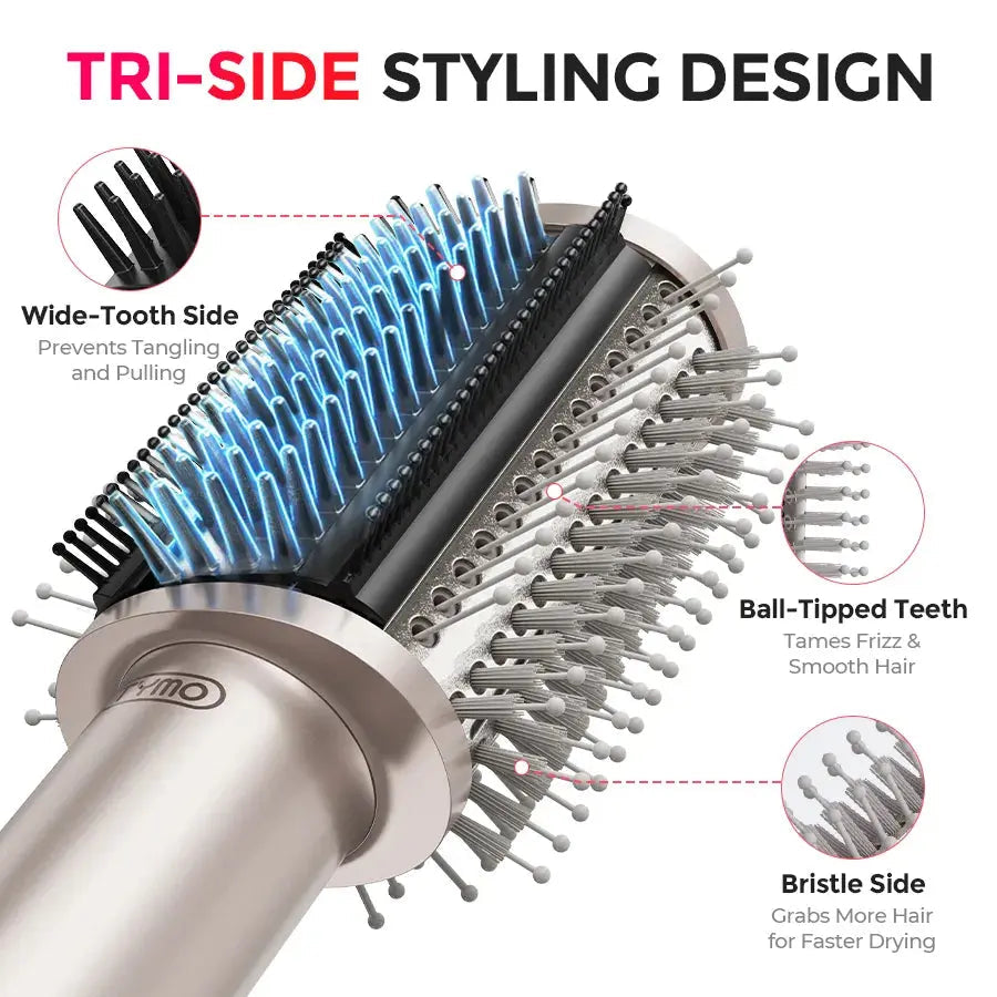 3-in-1 Hot Air Styling Brush | 1100W Motor, 500M Negative Ions | Dries, Smooths & Boosts Volume in One Fast Step