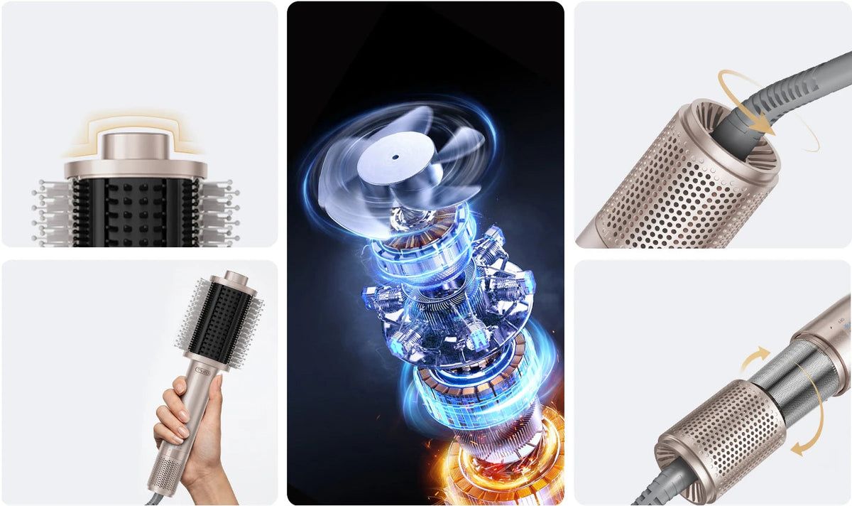 3-in-1 Hot Air Styling Brush | 1100W Motor, 500M Negative Ions | Dries, Smooths & Boosts Volume in One Fast Step