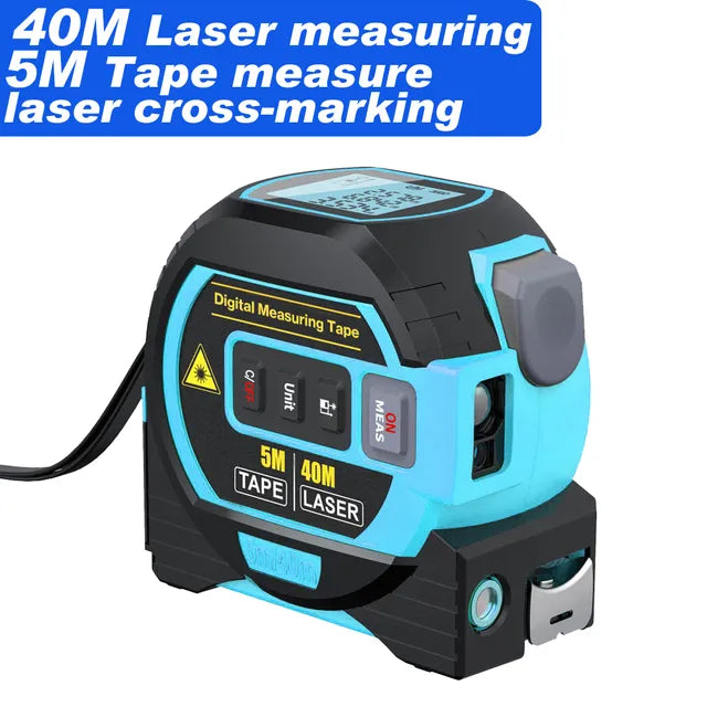 3-in-1 Laser Rangefinder | 40m Digital Laser & 5m Tape Measure Tool