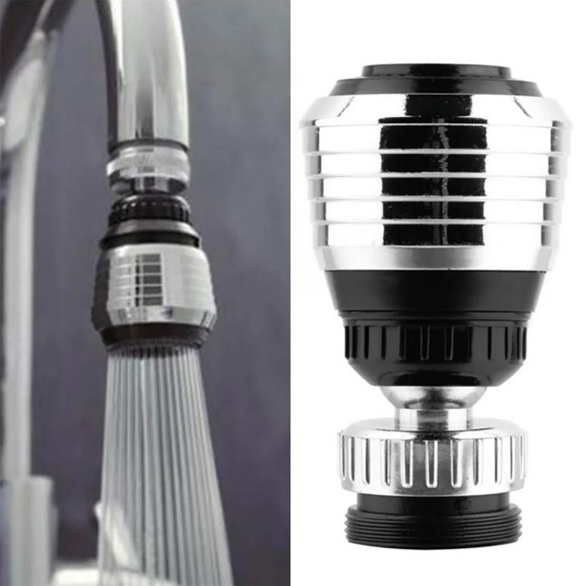 360 Degree Rotating Faucet Extender ABS | Splash-Proof Swivel Aerator | Water-Saving Tool-Free Sink Attachment