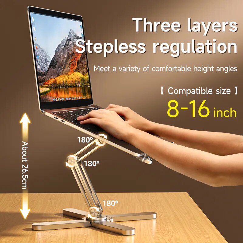 360 Rotating Notebook Holder Aluminium Alloy with 10 kg Load Capacity