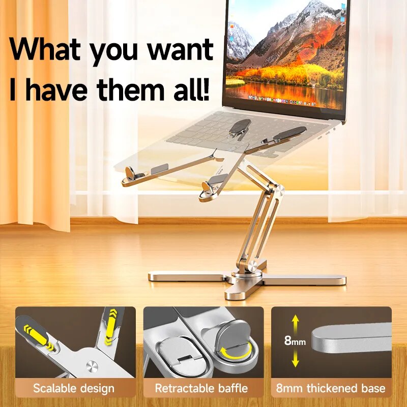 360 Rotating Notebook Holder Aluminium Alloy with 10 kg Load Capacity