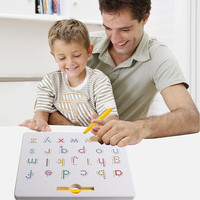 Magnetic Alphabet Tracing Board Double Sided ABS Plastic with Stylus Pen 7
