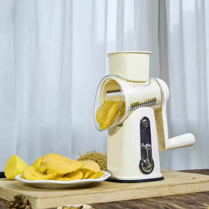 Vegetable Cutter Slicer Rotary Multi-Purpose Hand Crank with Suction Base 7