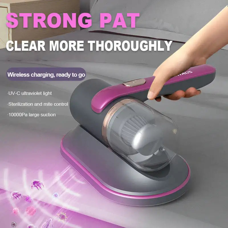 Handheld Dust Mite Vacuum Cleaner | Cordless UVC Light & Triple-Filter System | Removes Allergens from Beds & Sofas 1