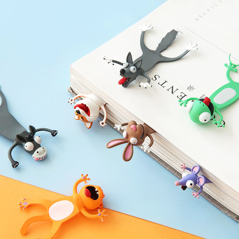3D Animal Bookmarks PVC | Page Corner Clip, 10 Animal Styles to Choose From | Waterproof, Reusable Reading Gift