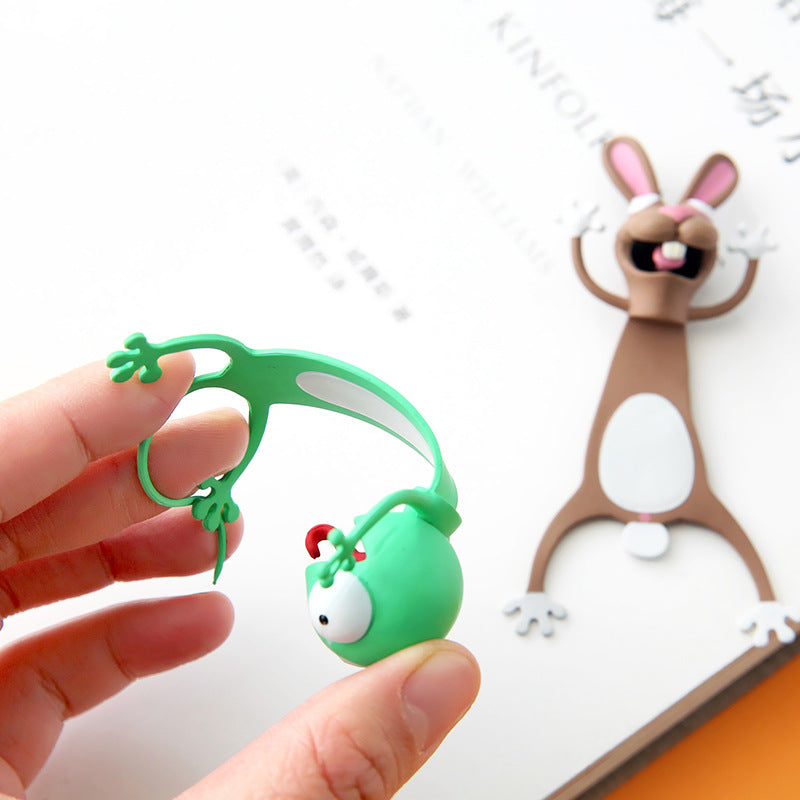 3D Animal Bookmarks PVC | Page Corner Clip, 10 Animal Styles to Choose From | Waterproof, Reusable Reading Gift