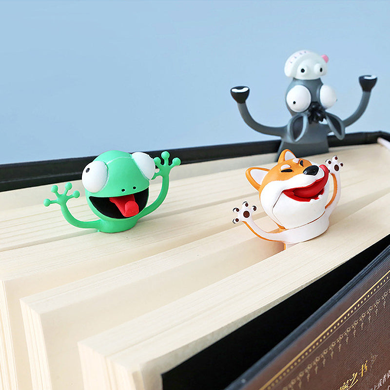 3D Animal Bookmarks PVC | Page Corner Clip, 10 Animal Styles to Choose From | Waterproof, Reusable Reading Gift