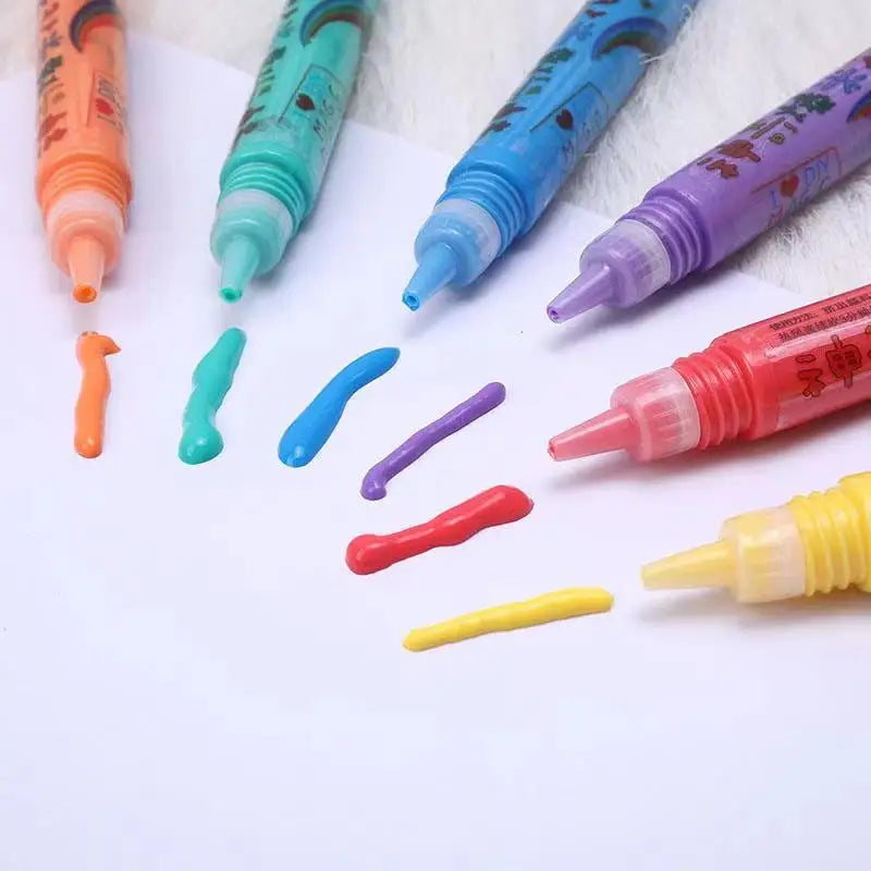 3D Bubble Pen Set 6-Count | Expanding Foam Ink Markers | Raised Textured 3D Drawing for Kids' Craft and Journaling Play