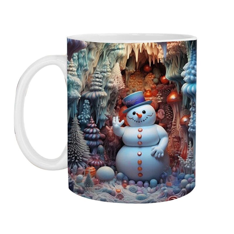 3D Christmas Hot Cocoa Mug Ceramic | Inflated Novelty Design with C-Handle | Dishwasher & Microwave Safe Festive Gift