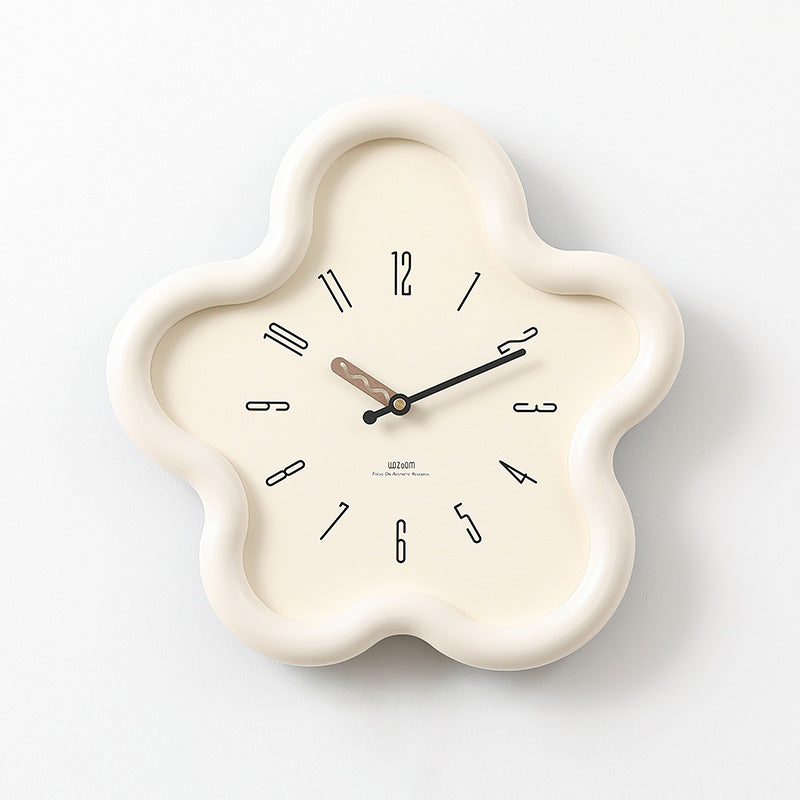 3D Floral Pendulum Wall Clock - MDF - Silent Movement - Battery-Operated