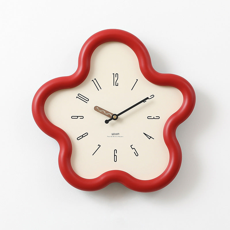 3D Floral Pendulum Wall Clock - MDF - Silent Movement - Battery-Operated