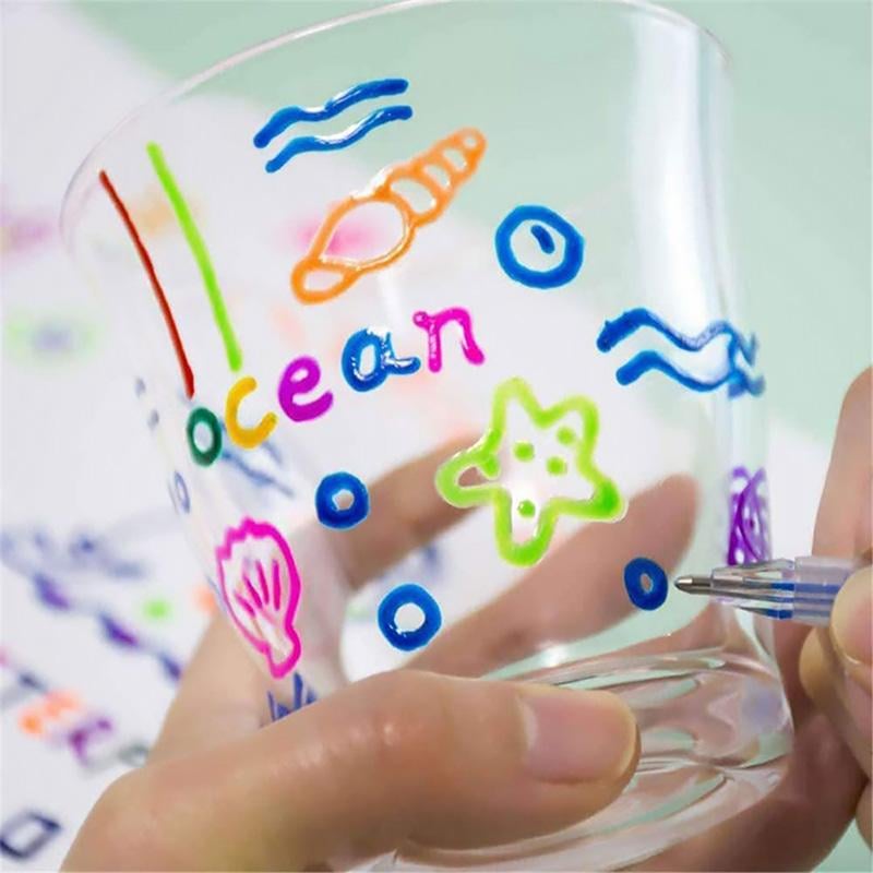 3D Pen Set Jelly Ballpoint Colourful Smooth Writing with Bubble Effect Ink