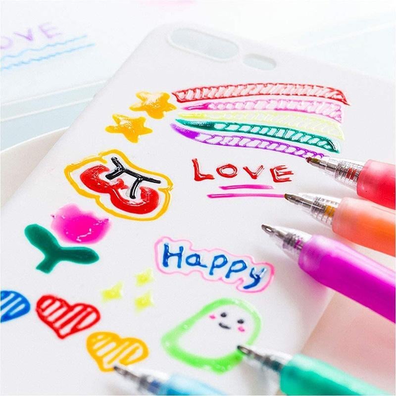 3D Pen Set Jelly Ballpoint Colourful Smooth Writing with Bubble Effect Ink