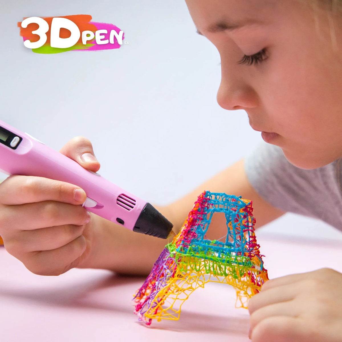 3D Printing Pen Kit | 10 Biodegradable PLA Filaments, Anti-Clog Flow | Travel Case, Power Adapter & Stencil Guides Included