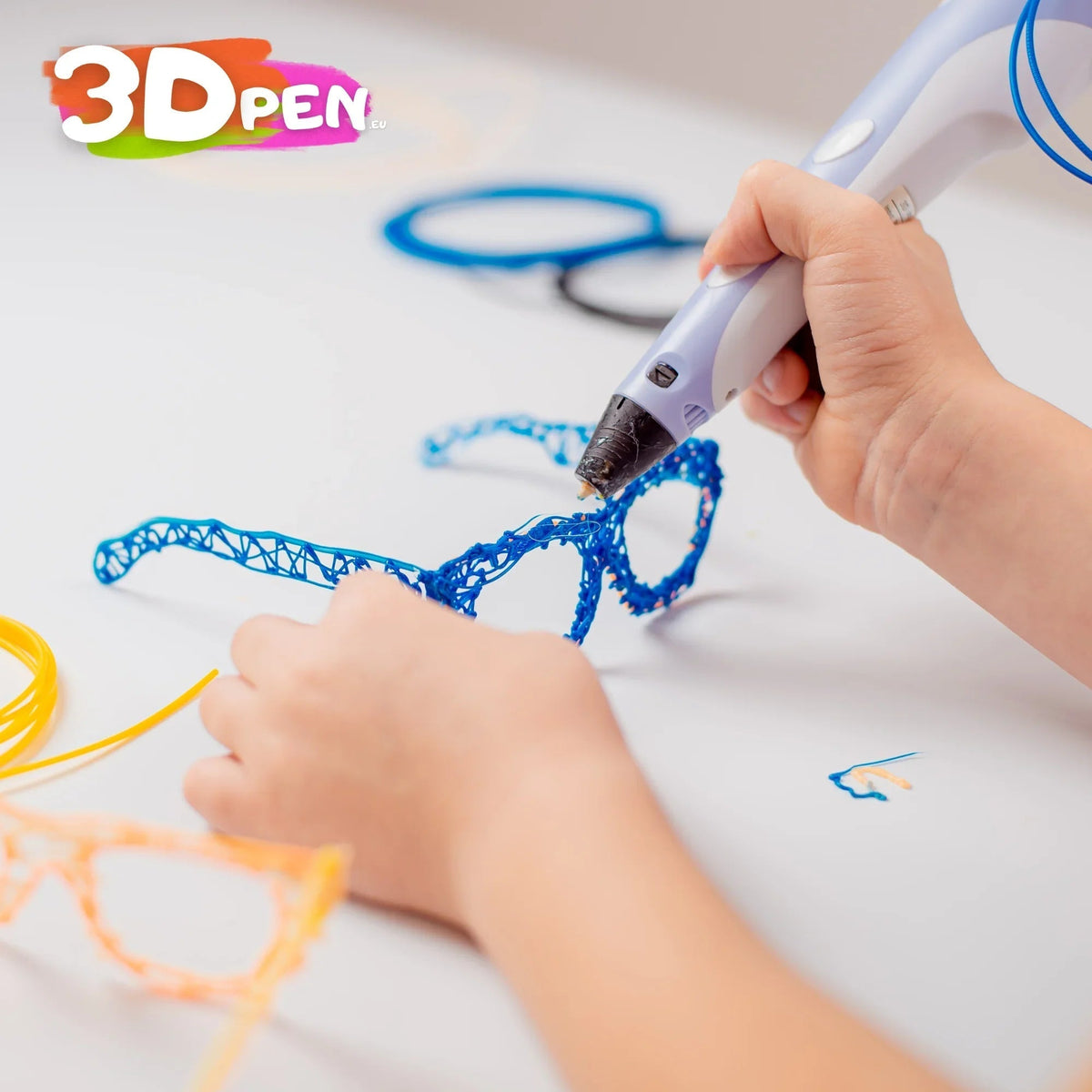 3D Printing Pen Kit | 10 Biodegradable PLA Filaments, Anti-Clog Flow | Travel Case, Power Adapter & Stencil Guides Included