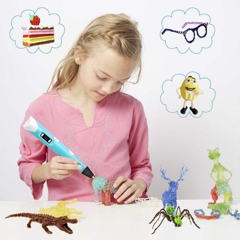 3D Printing Pen Lightweight Adjustable Speed Fast Heating with LCD Display