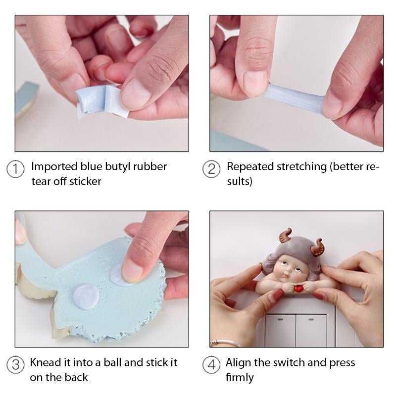 3D Switch Sticker Resin Self-Adhesive Removable with Lifelike Design