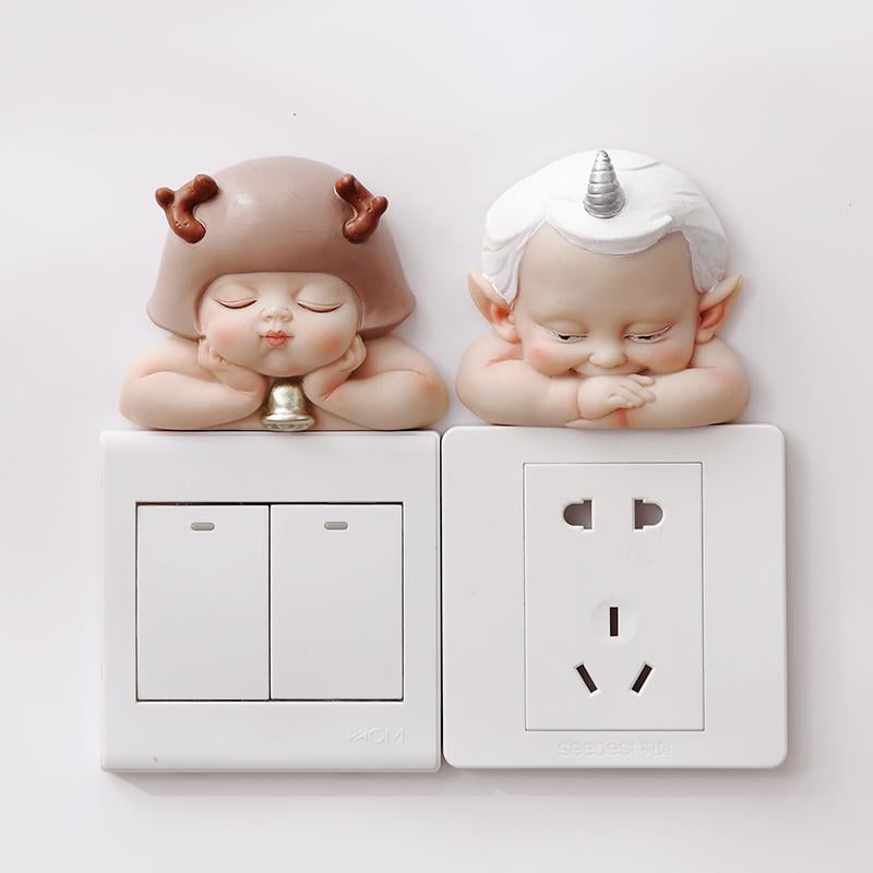 3D Switch Sticker Resin Self-Adhesive Removable with Lifelike Design