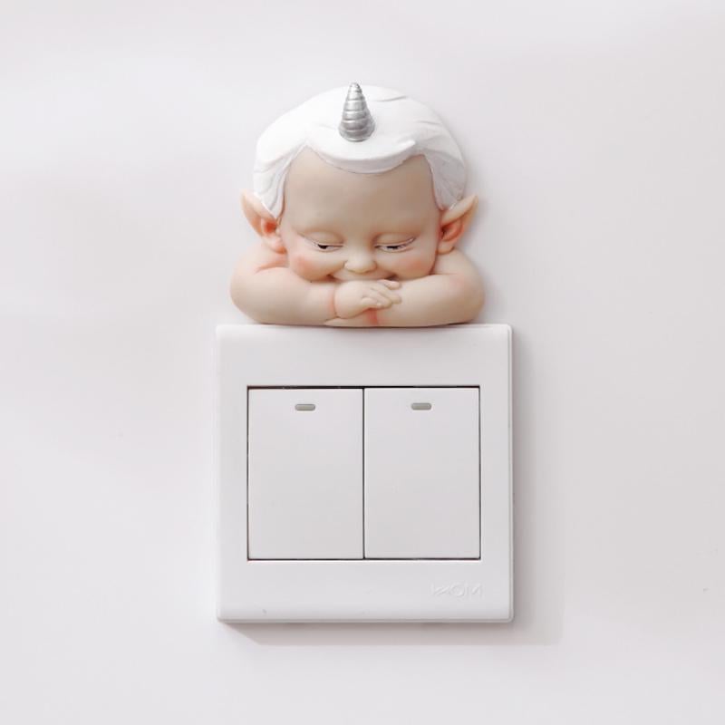 3D Switch Sticker Resin Self-Adhesive Removable with Lifelike Design