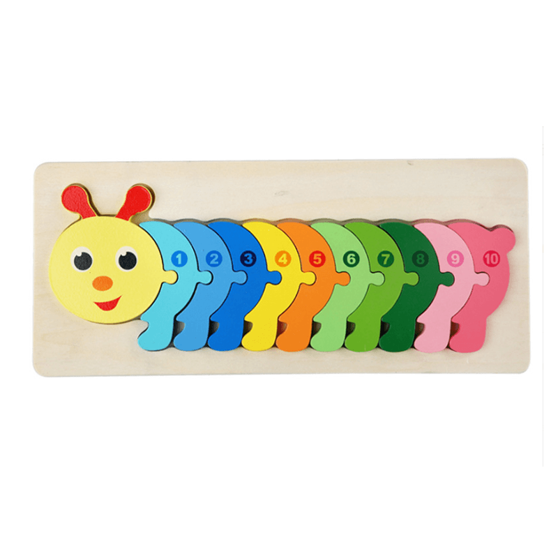 3D Wooden Animal Puzzle | Chunky Grab-and-Place Pieces | Builds Fine Motor Skills and Shape Recognition for Kids