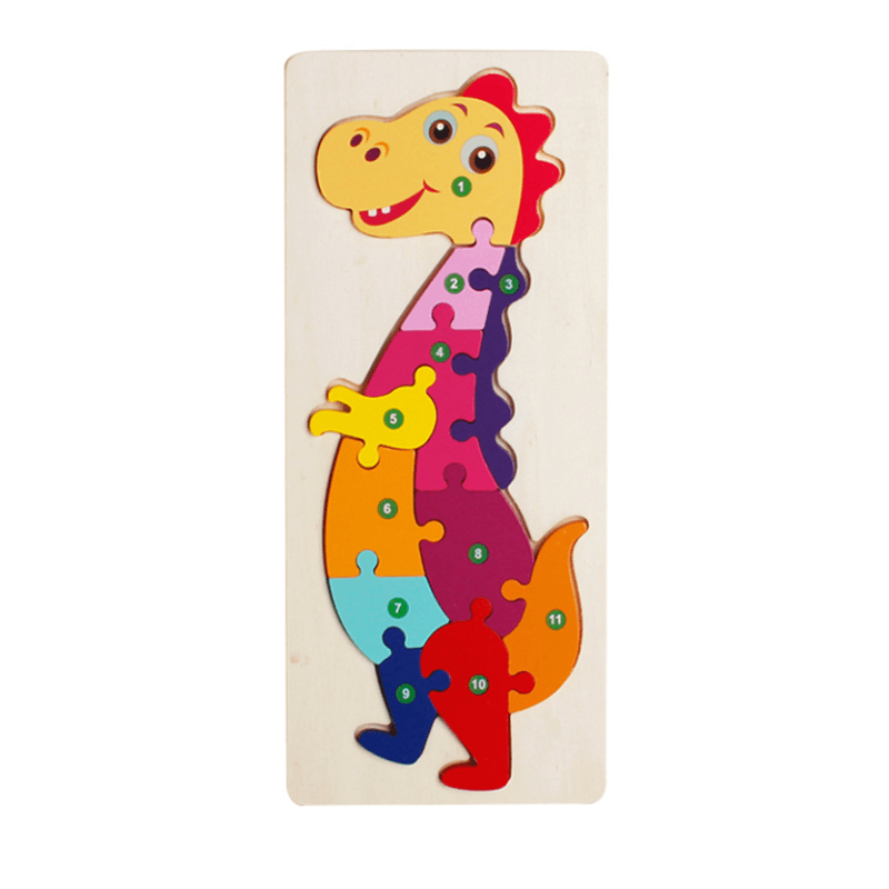 3D Wooden Animal Puzzle | Chunky Grab-and-Place Pieces | Builds Fine Motor Skills and Shape Recognition for Kids