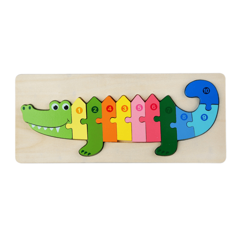 3D Wooden Animal Puzzle | Chunky Grab-and-Place Pieces | Builds Fine Motor Skills and Shape Recognition for Kids